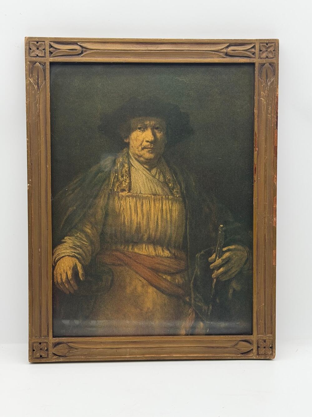 Vintage Rembrandt "Self-Portrait" Framed Art Print- H.C. Frick -New York Label